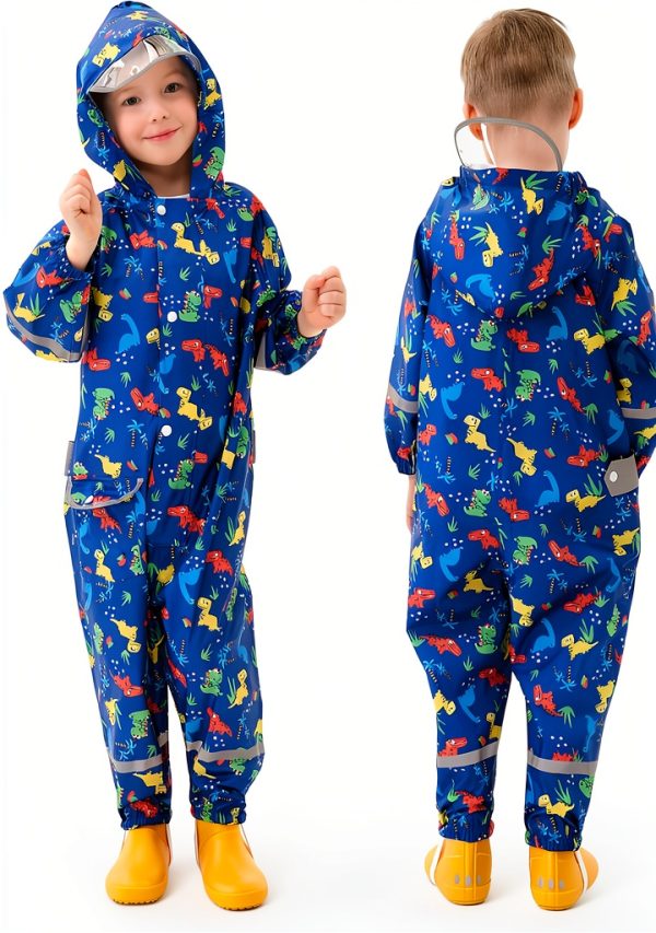 Kids Raincoat Shenzhen Waterproof Zipper Reflective Strips Waist-0