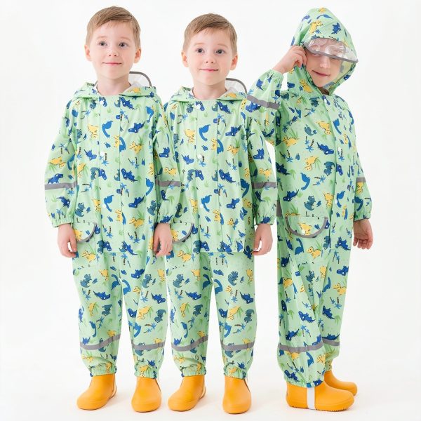 Shenzhen Rain Suit with Reflective Strips Multiple Colors 1-10 Years-6