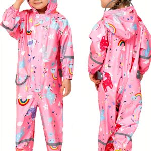 Shenzhenshifuhuafeng Kids Waterproof Raincoat Reflective Strips-0