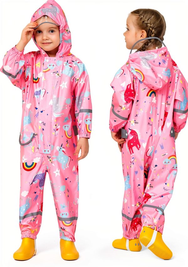 Shenzhenshifuhuafeng Kids Waterproof Raincoat Reflective Strips-0