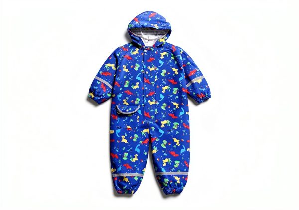 Kids Rain Suit Shenzhen Shifuhuafeng Navy Adjustable Waterproof Coat-5