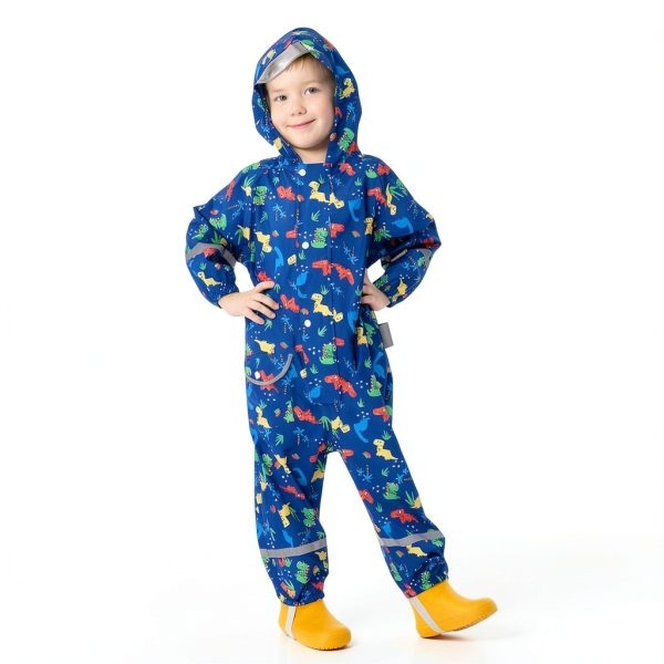 Kids Rain Suit Shenzhen Shifuhuafeng Navy Adjustable Waterproof Coat-2