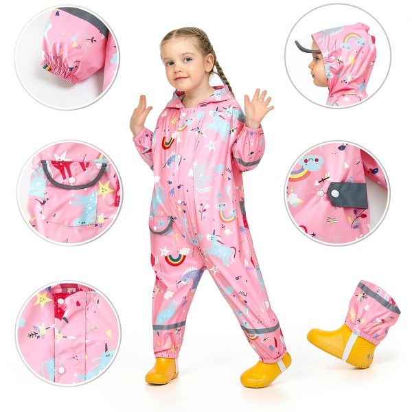Shenzhenshifuhuafeng Kids Waterproof Raincoat Reflective Strips-3